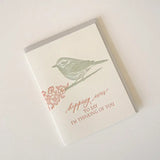 "Hopping Over, I'm Thinking of You" Letterpress Card