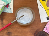Hybrid Paint Brush Rest and Mixing Dish - Handmade Art Supply