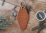 All Good Things Are Wild & Free Leather Keychain