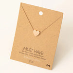 Brushed Heart Pendant Necklace (gold or rose gold)