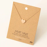 Brushed Heart Pendant Necklace (gold or rose gold)