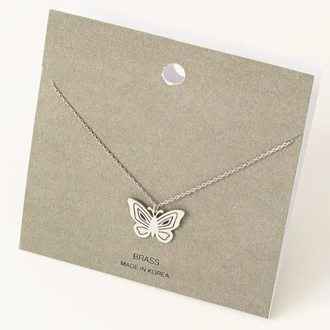 Butterfly Detail Pendant Necklace