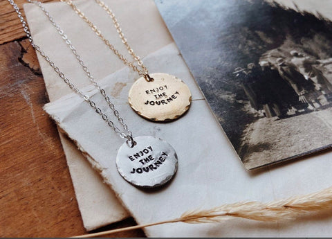 Dainty Enjoy The Journey Coin Charm Necklace