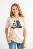 Eat, Sleep, Garden, Repeat Adult Shirt