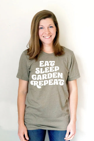 Eat, Sleep, Garden, Repeat Adult Shirt