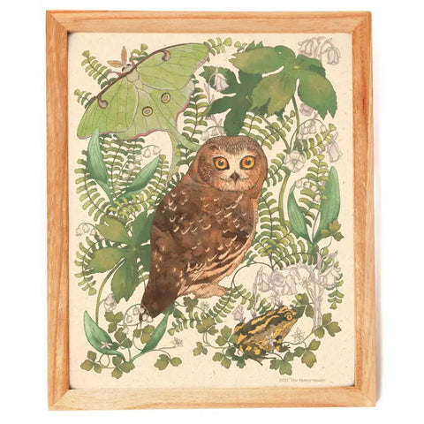 Moonlit Forest Print - Northern Saw-Whet Owl