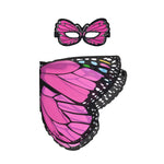 Pink Monarch Butterfly Wings + Mask (Kids Cape Costume Set)