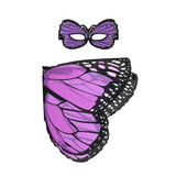 Purple Monarch Butterfly Wings + Mask (Kids Costume Set)