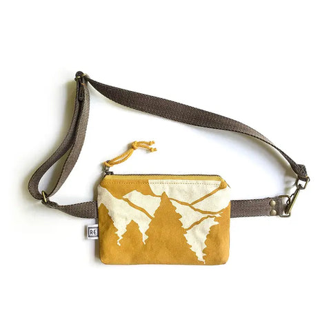 Mini Pack - Vista // Mountain Print Fanny Pack - Mustard