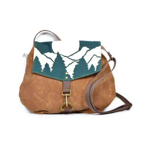 Satchel - Vista // Mountain Print Crossbody Bag - Peacock