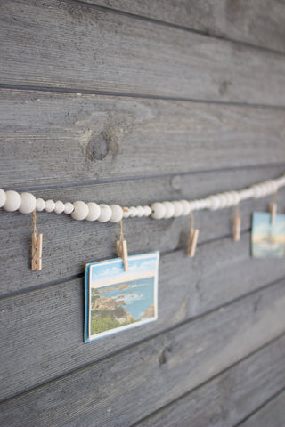 Wooden Garland with Clothes Pins