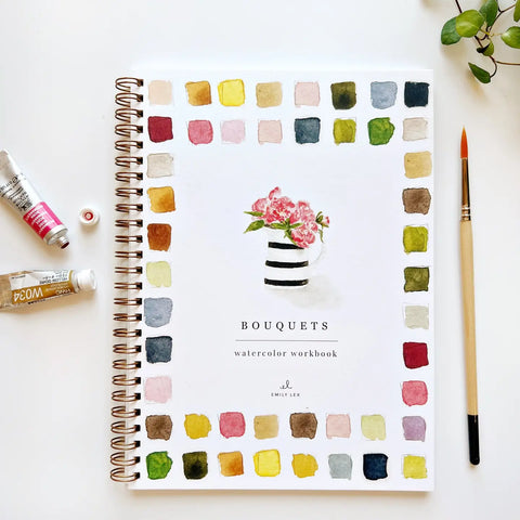 Bouquets Watercolor Workbook by Emily Lex