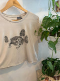 Lucky Toad Crop Top Shirt Morel Mushrooms Nature Walk