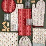 Scandinavian Floral Diamond Wooden Domino Game Set