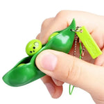 Squeeze Pea Bean Fidget Keychain Toy