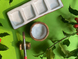 Ceramic Artist 4-Pan Paint Palette - Handmade Travel Palette
