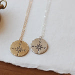 Dainty Compass Pendant Necklace