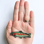 Trout Fish Embroidered Iron On Patch