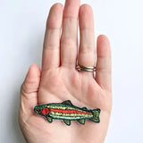 Trout Fish Embroidered Iron On Patch