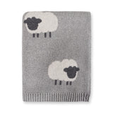Grey Woolly Lamb 3D - Organic Jacquard Knit Baby Blanket