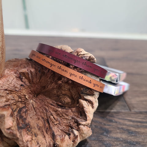 You Are Stronger - Leather Bracelet