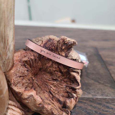 you are loved - Leather Bracelet