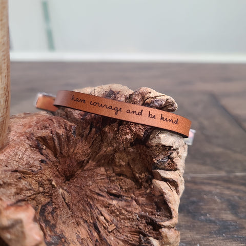 have courage and be kind - Leather Bracelet for Kids
