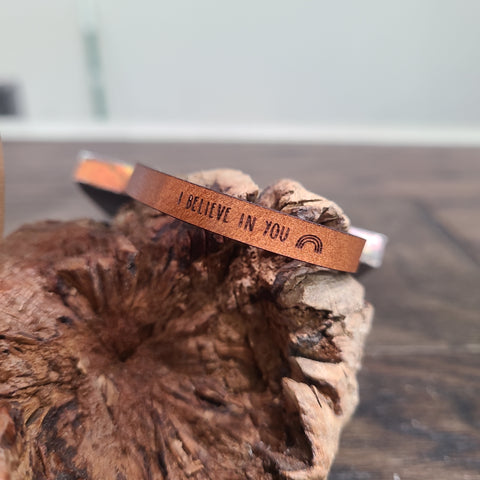 I Believe in You - Leather Bracelet for Kids