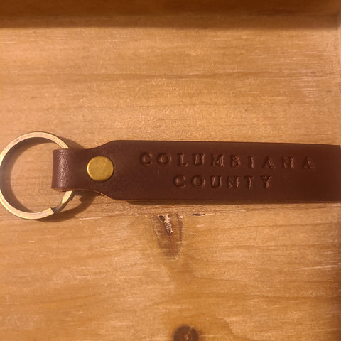 "Columbiana County" Custom Stamped Leather Keychain