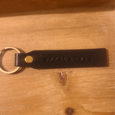 "Appalachia" Custom Stamped Leather Keychain
