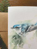 Cerulean Warbler Watercolor A7 Greeting Card