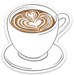 Latte Art Coffee Mug Sticker