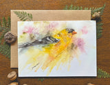 American Goldfinch Watercolor A7 Greeting Card