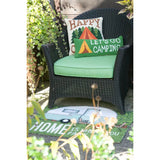 Happy Camper Hook Accent Pillow - Camping Tent & Pine Tree Decor