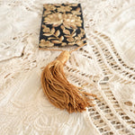 Lotus Dark - Handmade Embroidered Bookmark