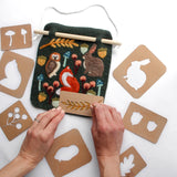 8"x 8" Woodland Banner Felting Kit by Sheep Creek Studio