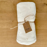 Organic Knit Baby Blanket - Cream (Cloverleaf Eyelet)