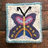 Rug Hooking Kit - DIY Fiber Art Kit - Butterfly
