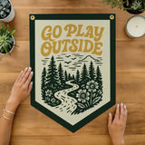 Go Play Outside Felt Camp Flag