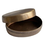 Oval Antiqued Brass Jewelry Storage Box