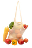 Cotton Mesh Tote Bag with Fabric Bottom