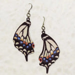 Old World Swallowtail Butterfly Printed Wood Earring