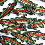Trout Fish Embroidered Iron On Patch
