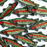 Trout Fish Embroidered Iron On Patch