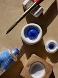 Small Circular Handmade Paint Pans and Mixing Dishes