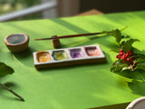 Ceramic Artist 4-Pan Paint Palette - Handmade Travel Palette