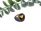 Pressed Flower Oval Ring, Lily of the Valley, Bronze