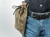 Leather & Canvas Bushcraft Foraging Belt Bag Pouch for Camping
