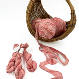 Plant-Dyed Sari Silk Ribbon - 5 Yards (Camel, Lace, Pear, Watermelon)