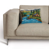 Cabin By Lake Hook Pillow by Peking Handicraft